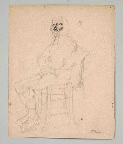 Conrad Felixmüller (1897-1977), uomo seduto su uno