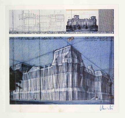Christo (1935-2020), “Wrapped Reichstag”, stampa o