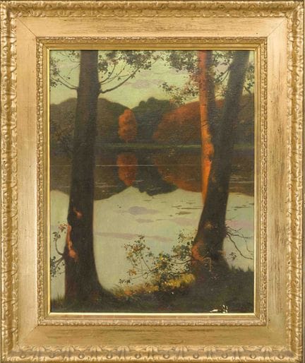 Carl Gustav Voss (1883-1970), Waldsee, olio su tel
