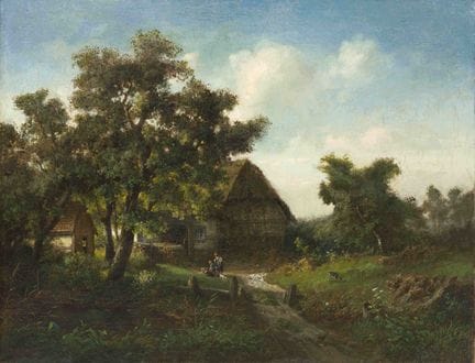 Carl Georg Köster (1812-1893), idillio rurale, oli