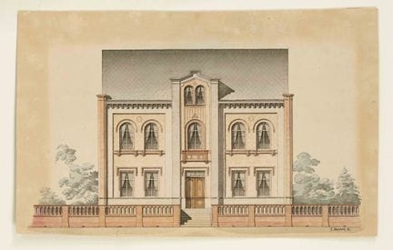 F. Meinig, Architekturzeichner um 1860, Fassade ei