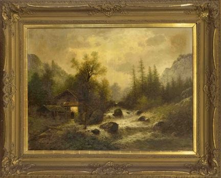 F. Wilde (XIX secolo). Torrente di montagna impetu