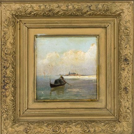 Pittore sconosciuto del XIX/XX secolo, Gondola dav