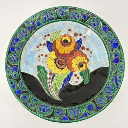 Charles CATTEAU (1880-1966). Gran plato hondo de B