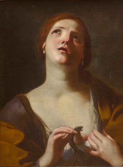 Guido  Cagnacci
Cléopâtre   Huile sur toile 65,5 x