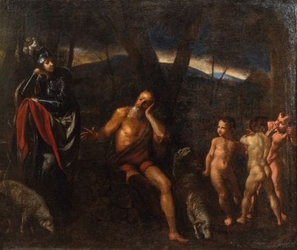 Angelo Caroselli
Erminia parmi les bergers   huile