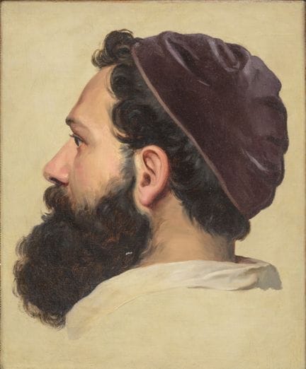 Profil d'homme, école française, XIXe siècle, huil