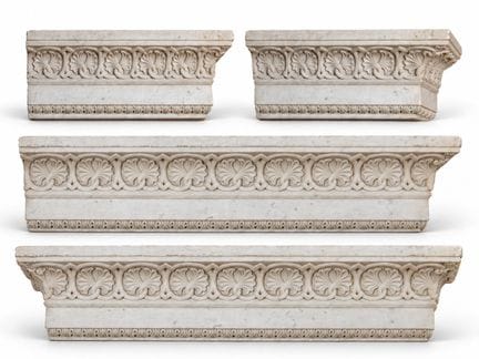 Vier Architravfriese, Italien, Ende des 17. bis An