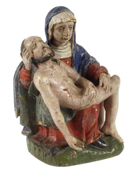 Carved Pietà 
probably 17th century, inscribed on 