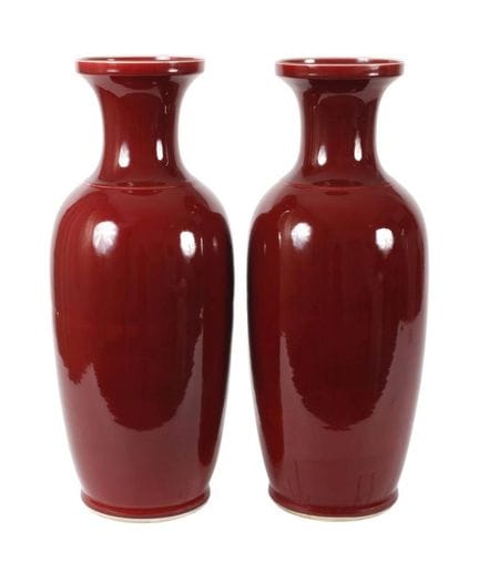 Pair of large Sang-de-Boeuf baluster vases
China, 
