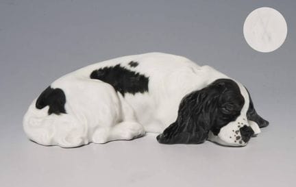 Meissen, figurine d'animal Art nouveau « Cocker sp