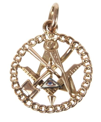 Pendentif maçonnique en or
1re moitié du XXe siècl