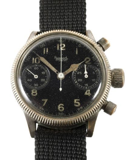 Chronographe d'aviateur Hanhart
allemand, Seconde 