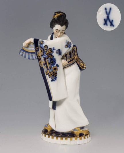Meissen, figurine Art nouveau « Japonaise avec éve