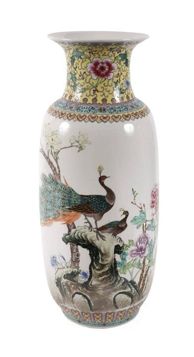 Famille rose floor vase
20th century, marked on th