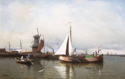 Huth, Julius « Bateaux dans le port néerlandais de