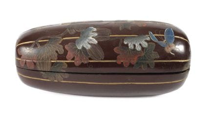 Lacquered casket
circa 1900, unmarked, gourd-shape