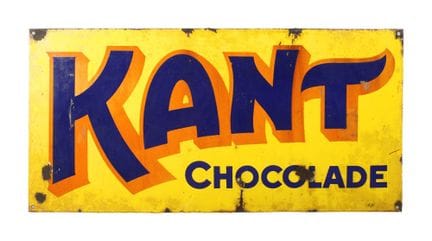Kant Chocolate enamel sign
Early 20th century, mon