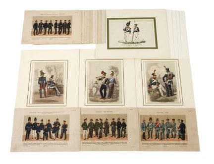 Collection of uniform plates
circa 1900, approx. 3