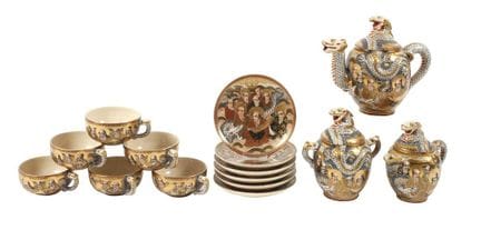 Satsuma tea service
Early 20th century, marked, fi