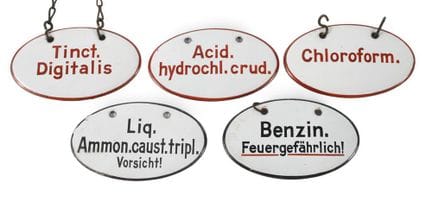 Collection of enamelled signs 
early 20th century,