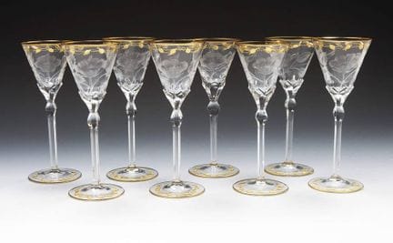 8 verres à pied, Ludwig Moser &amp; Söhne, Karlsba