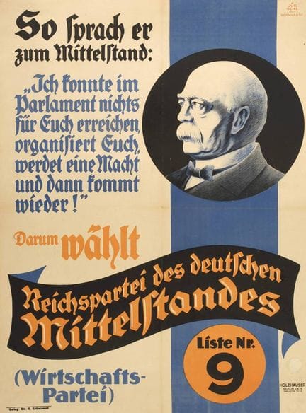 Affiche du Parti du petit et moyen commerce allema