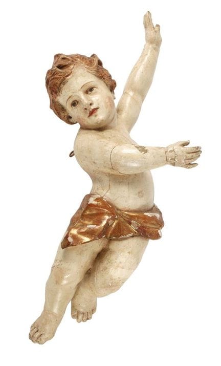 Carved angel in flight
18th century, carved from h