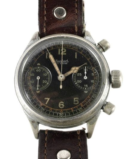 Chronographe d'aviateur Hanhart
allemand, Seconde 