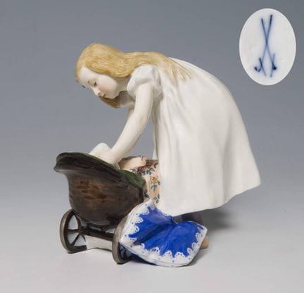 Meissen, figurine Art nouveau « Jeune fille avec u
