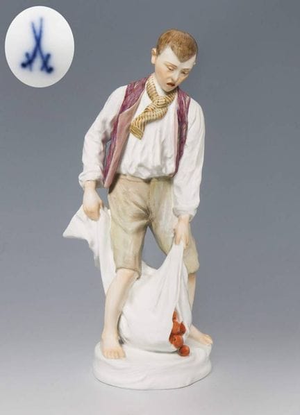 Meissen, figurine Art nouveau « Garçon au sac de p