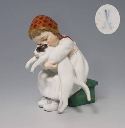 Meissen, figurine Art nouveau « Enfant avec un cha