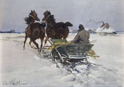 Wasilewski, Czeslaw « Traîneau tiré par des chevau