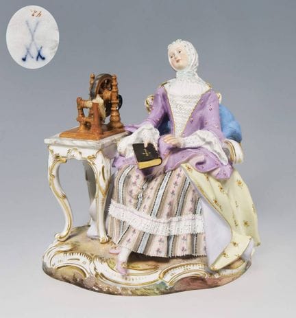 Meissen, « Jeune fille au rouet »

Fabriqué entre 