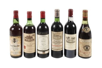 红葡萄酒套装
法国，共六瓶，包括1959年份朱利纳斯酒庄（Château de Juliénas）、