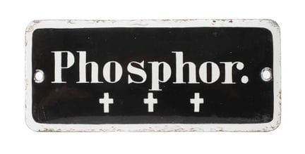 Phosphorus warning sign
Early 20th century, oblong