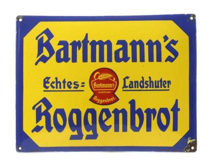 Bartmann enamel sign
Early 20th century, manufactu