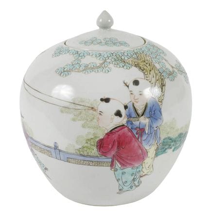 Famille rose lidded vase
Late 19th century, unmark
