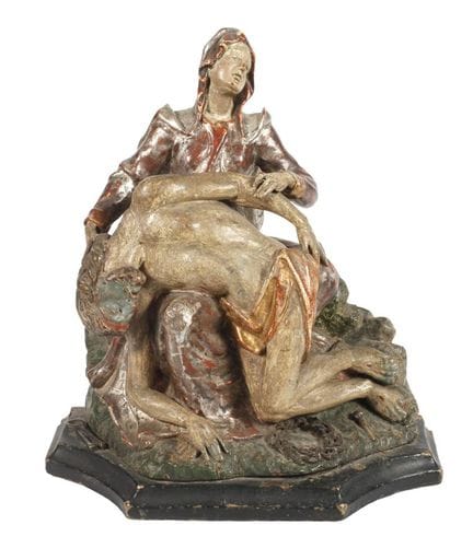 Pietà baroque
XVIIIe siècle, bois de feuillage scu
