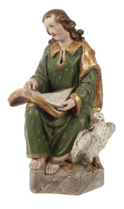 Carved figure of a saint 

probably from southern 