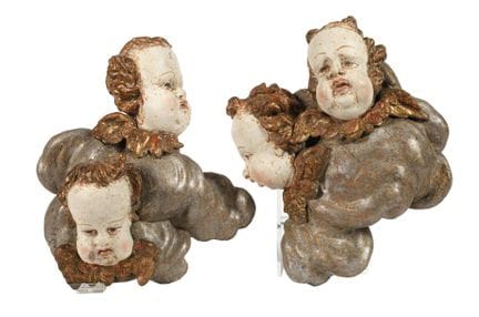 Pair of carved angels
probably Italy, 18th century