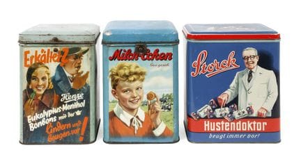 Three promotional tins
Early 20th century, no make