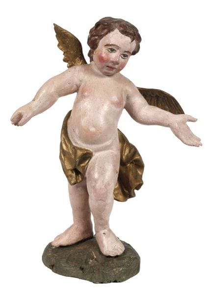 Statue d'ange sculptée
XVIIIe siècle, bois dur scu
