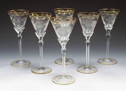 6 verres à pied, Ludwig Moser &amp; Fils, Karlsbad