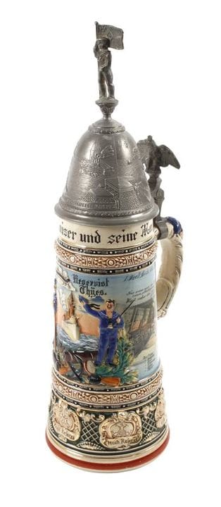 海军预备役军官纪念杯，S.M.S. “施瓦本”号
铭文为“纪念在基尔第一造船厂分部服役期间，1906