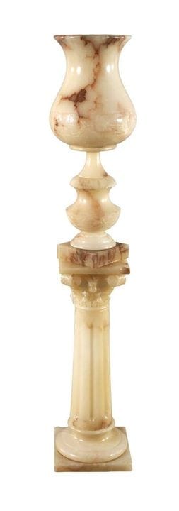 Alabaster floor lamp 
Mid-20th century, unmarked, 