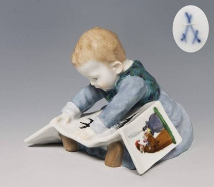 Meissen, figurine Art nouveau « Enfant avec un liv