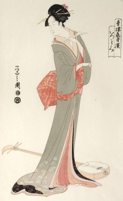 Hosoda Eishi, The Courtesan Isutomi
from the serie
