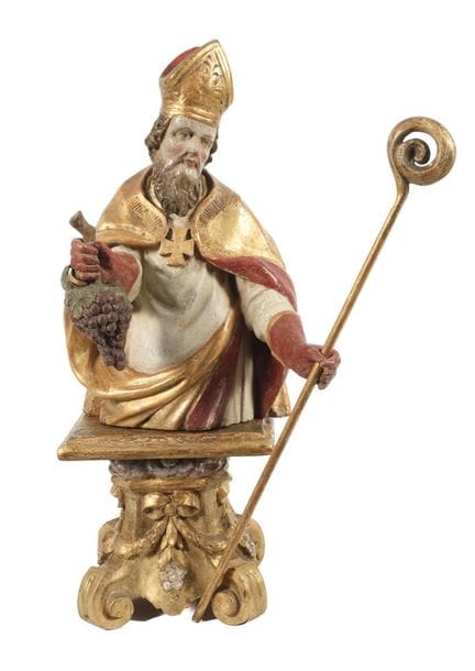 Statue sculptée d'un saint
XVIIIe siècle, bois scu