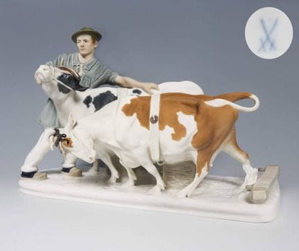 Meissen, groupe de figurines Art nouveau « Paysan 